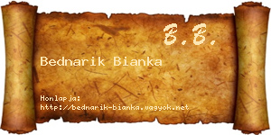 Bednarik Bianka névjegykártya